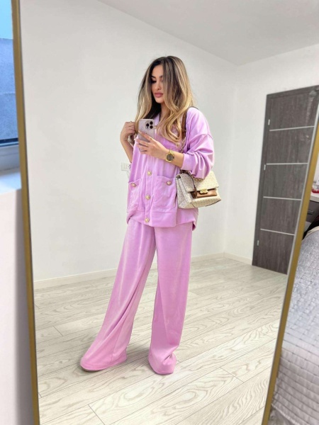 Set 2 Piese Catifea Celine Pink - Img 2