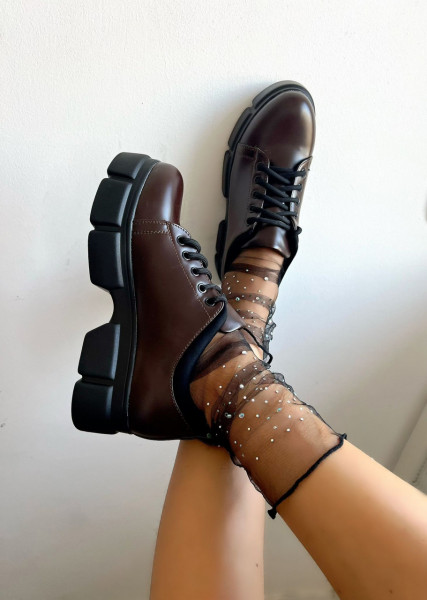 balerini mocasini espadrile laufer laufers maro brown cu talpa inalta eleganti piele dama