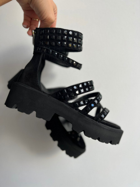 Sandale Premium Ava black-Piele naturala - Img 8