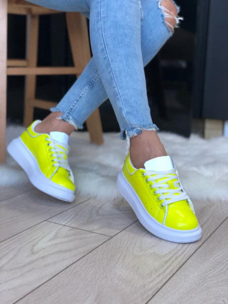 Adidasi Alexander cu insertii reflectorizanteYellow - Img 2