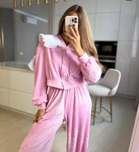 Set 2 Piese Catifea Noelle Pink