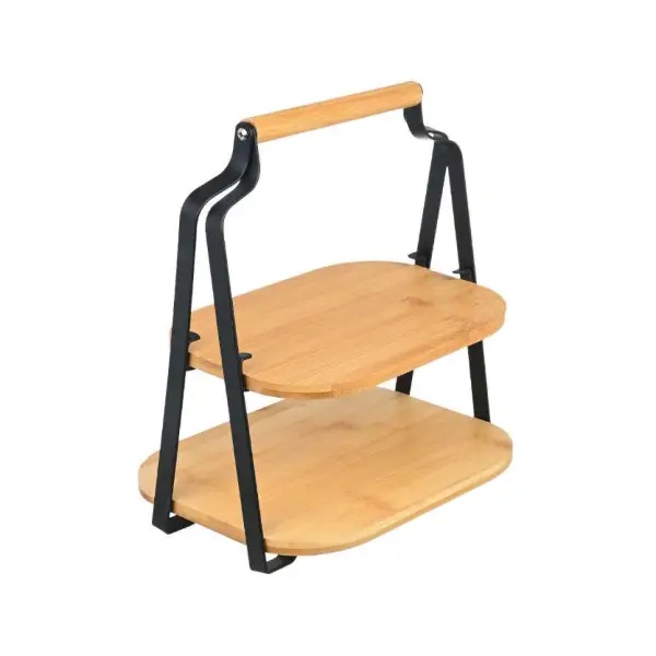 Poslužavnik za serviranje na dva nivoa bambus metal 20x26x28cm Estia ES01-20811