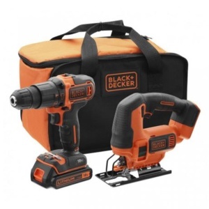 Akumulatorska udarna bušilica odvijač + ubodna testera 18V 1.5 Ah Black+Decker BCK22S1S