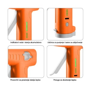 Akumulatorski pištolj za lepljenje 10W ZD ZD-5L - Img 2