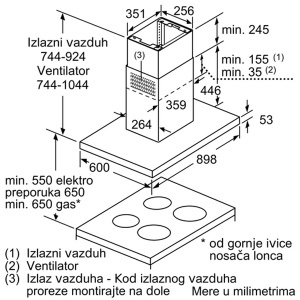 Aspirator 90cm Serija 4 Bosch DIB97IM50 - Img 4