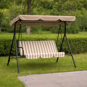 Baštenska ljuljaška 170 x 110 x 153 cm kapućino pruge Lemon 24-LP003kp