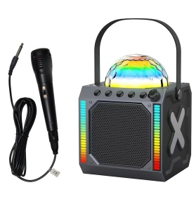 Bluetooth zvučnik sa mikrofonom Denver BTM-618 karaoke disko svetla 100W 1800mAh 3,7V