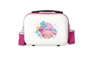 Dečiji neseser Movom Happy Time 29x21x15cm ABS 9,14L bela roze leptiri