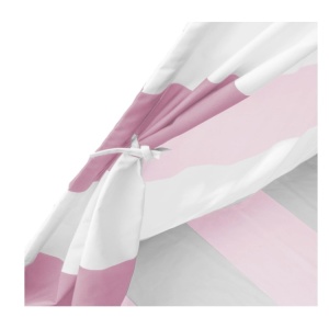 Dečiji šator za igru Vigvam roze bela 120x120x160cm drveni - Img 3