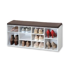 Drveni cipelarnik beli sa jastukom za sedenje 103,5X48X29,5cm Kesper KSP15910