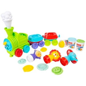 Edukativna igračka vozić sa životinjama i plastelin Fisher Price 056463 - Img 3