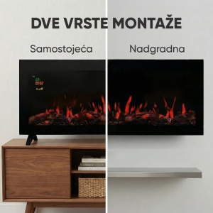 Električni kamin 2u1 Prosto nadgradni/samostojeći multikolor 2000W 1016x260x443mm - Img 3