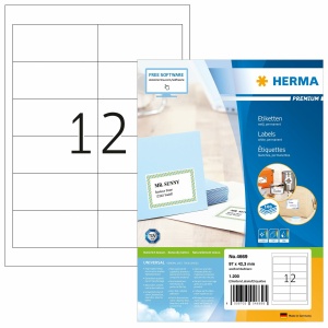 Etikete 96X42,3 A4/12 1/100 bela