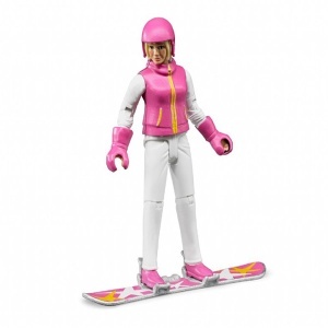 Figura žena na snoubordu roze-bela 1:16 Bruder 604202 - Img 2