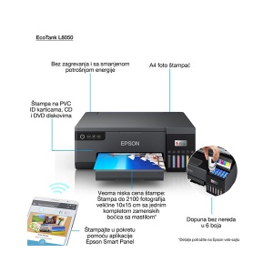 Inkjet štampač bežični EcoTank L8050 foto Epson PRI05669 - Img 2