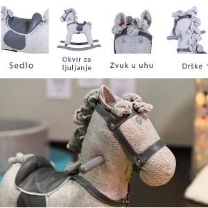 Konjić Grej na ljuljanje sa zvučnim efektima sivi Konorrtoys 405105 - Img 3
