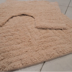 Kupatilski set 2u1 Quadro 50x70 i 50x50 krem 007-1 - Img 3