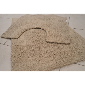 Kupatilski set 2u1 sa dva lica Square 50x70 i 50x50 krem 005-1