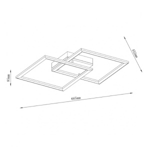 Led plafonjera 36W 3000/4000/6000K 66,5x45,2x8,5cm SOLEA-38 - Img 2