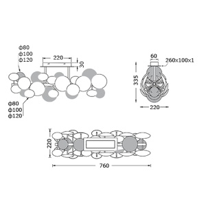 Luster Bubble 8xG9 Led Trio Lighting 617400842 - Img 2