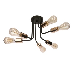 Luster Crni 6x60W E27 Spill 15011