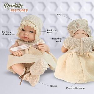 Lutka beba u svečanoj haljini 40cm 602098 - Img 3