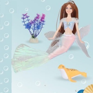 Lutka sirena Emily 30 cm sa morskim lavom 112708 - Img 2