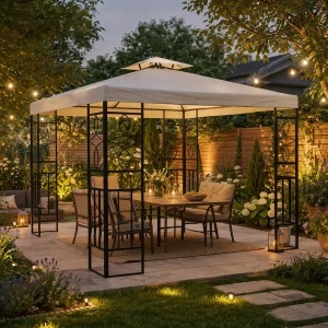 Metalni baštenski paviljon Gazebo 3x3m beli Lemon 22-0075