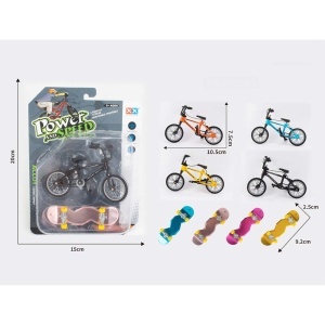 Metalni (die-cast) mini bicikl + fingeroard , 10,5 cm 63-012000