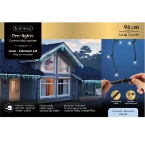 Novogodišnja led rasveta 3,6 m hladno bele 96 l Pro-lights icicle Lumineo 493712