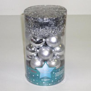 Novogodišnji set kuglica,girlanda,lanac srebrni 51-941000