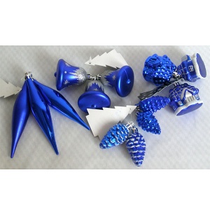 Novogodišnji ukrasi Kuglice 4 vrste 1/24 plave 51-744000