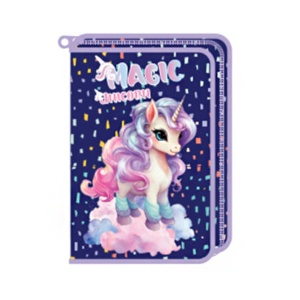 Pernica Puna 1 Zip Octopus P1Zp2614F Magic Unicorn 13x19x3cm plava ljubičasta