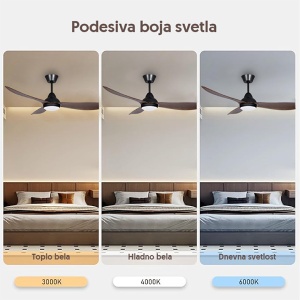 Plafonski ventilator sa led svetlom 132cm Prosto CFB5205L-3/40 - Img 3