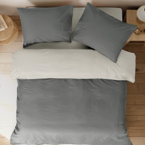 Posteljina CB Simple Set Bicolor Double antracit/svetlo siva 025565