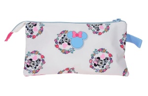 Prazna pernica sa sa 3 pregrade Disney Minnie Flowers 22x12x5cm roze plava - Img 3