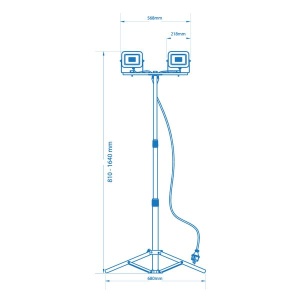 Prenosivi led reflektor na stalku 2x50W Prosto PLR-W3/2X50 - Img 3