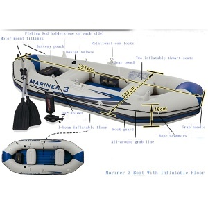 Profesionalni čamac Mariner 3 sa veslima i pumpom Intex 050970-68373 - Img 2