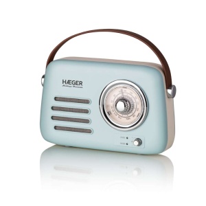 Retro Fm Radio Bluetooth, Usb, Aux 5W Plavi Haeger HERB-BLU.002A