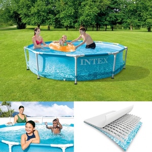 Set Beachside bazen sa metalnim okvirom 305x76cm i prekrivač Intex 28208-28030 - Img 2