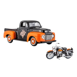 Set Ford F-1 pikap i FLH Duo Glide 1:24 Maisto 55485 - Img 2