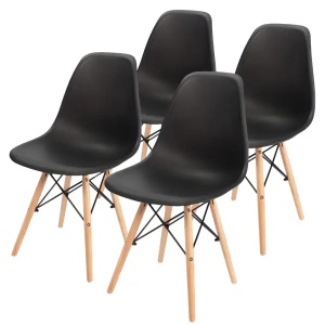 Set plastičnih trpezarijskih stolica 4 kom Aurora crna Lemon 25-KS006SET