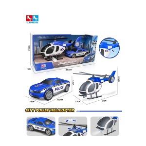 Set policijski auto i helikopter 39,5x11x17,5cm 170827 - Img 2