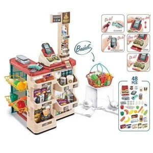 Set supermarket sa kolicima, svetlosnim i zvučnim efektima 48 delova Home 817920 - Img 1