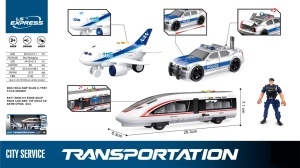 Set vozila sa vozom, avionom i policijskim automobilom
