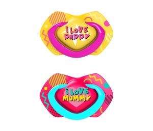 Silikonska Varalica 0-6m 2 Kom Roze Canpol Babies Neon Love 22/652_pin