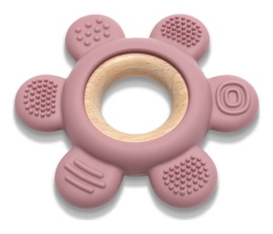 Silikonsko Drvena Glodalica za Bebe Cvet Roze Lorelli 10210890002