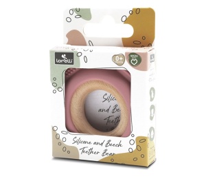 Silikonsko Drvena Glodalica za Bebe Meda Roze Lorelli 10210910002 - Img 2
