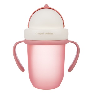 Šolja Sa Siliconskom Flip-top Slamčicom 210ml Roze Canpol Babies Matte Pastels 56/522_pin - Img 3
