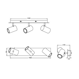 Spot lampa Marley 3xGU10 Trio Lighting 802400301 - Img 2